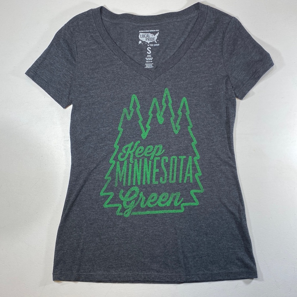 Local pride keep Minnesota Green tee shirt sz S
